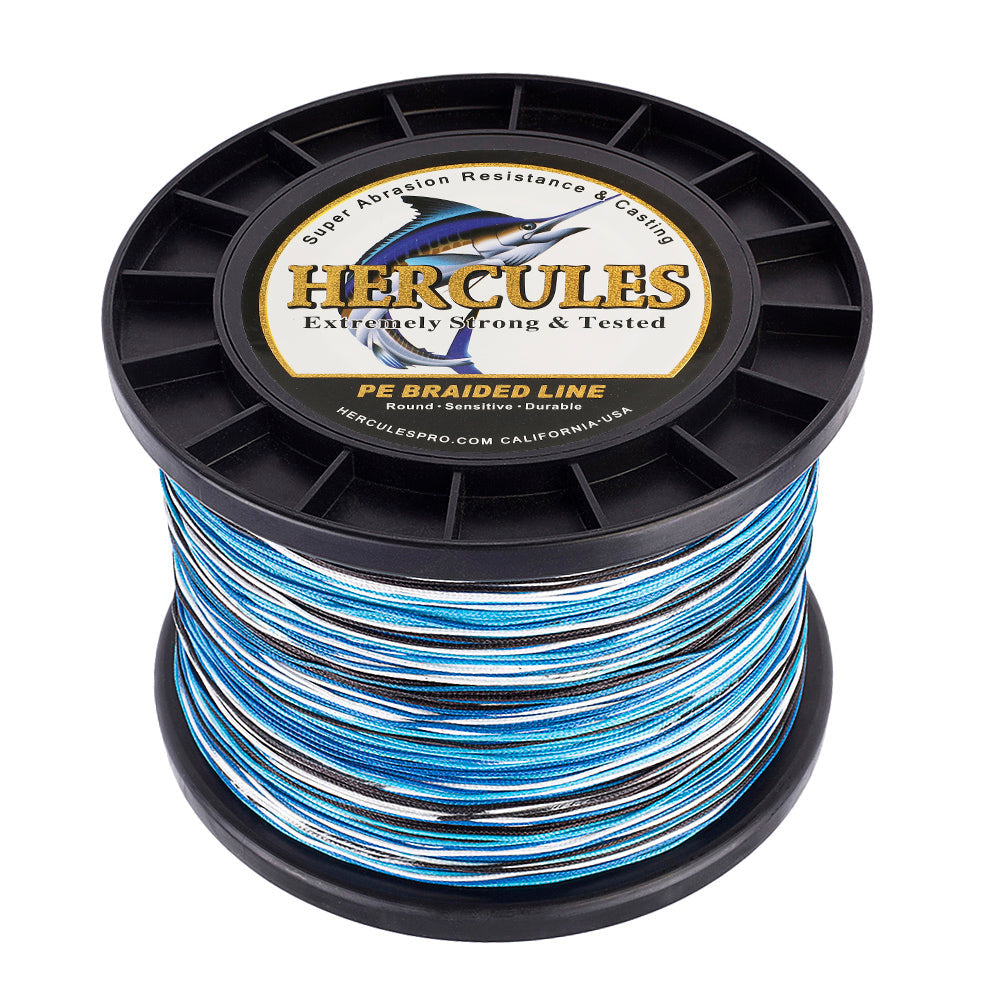 HERCULES 100M-2000M Camo Blue 10lb-300lb PE Braided Fishing Line 8 Strands HERCULES