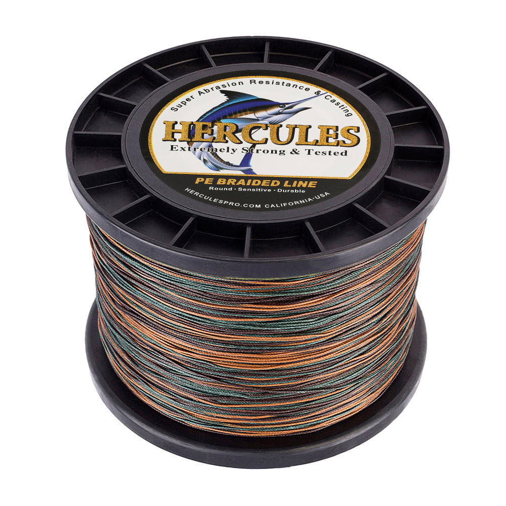 HERCULES 100M-2000M Camouflage 10lb-300lb PE Braided Fishing Line 8 Strands HERCULES