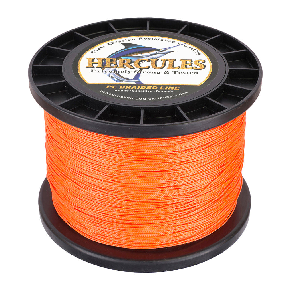 HERCULES 100M-2000M Orange 10lb-300lb PE Braided Fishing Line 8 Strands HERCULES