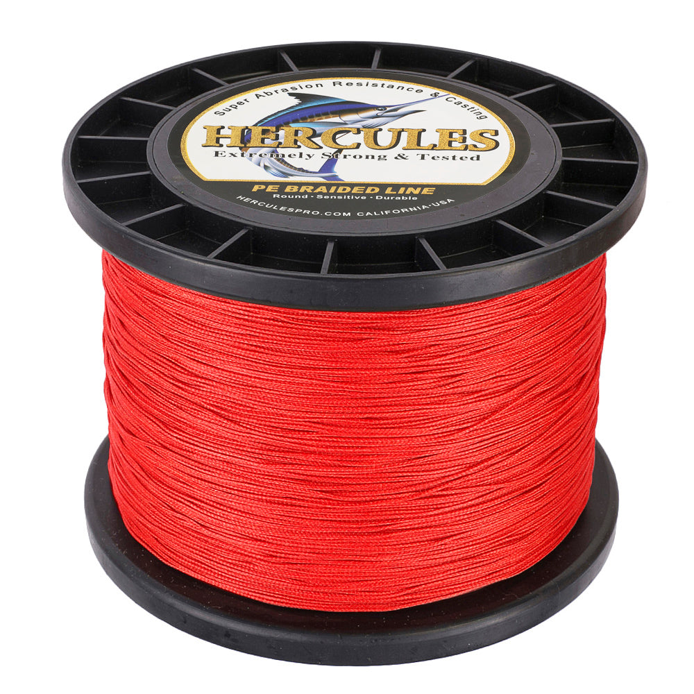 HERCULES 100M-2000M Red 10lb-300lb PE Braided Fishing Line 8 Strands HERCULES