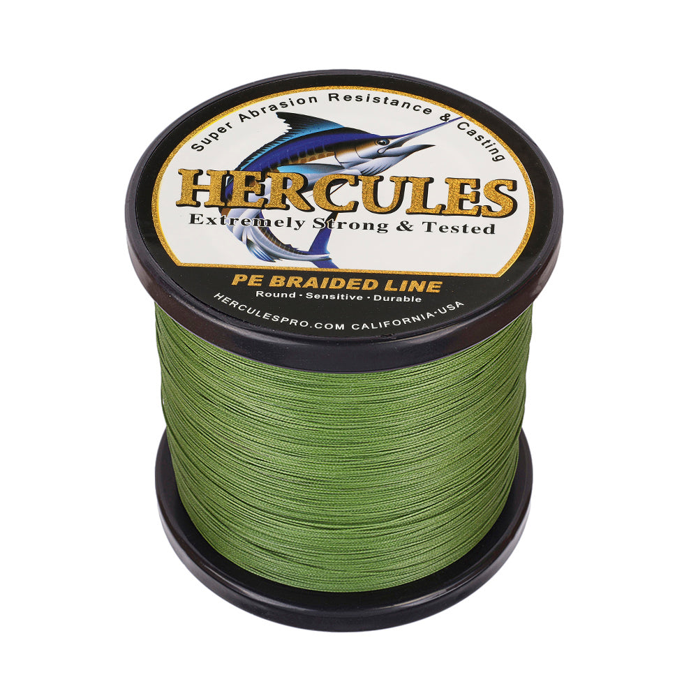 HERCULES 100M-2000M Army Green 10lb-300lb PE Braided Fishing Line 8 Strands HERCULES