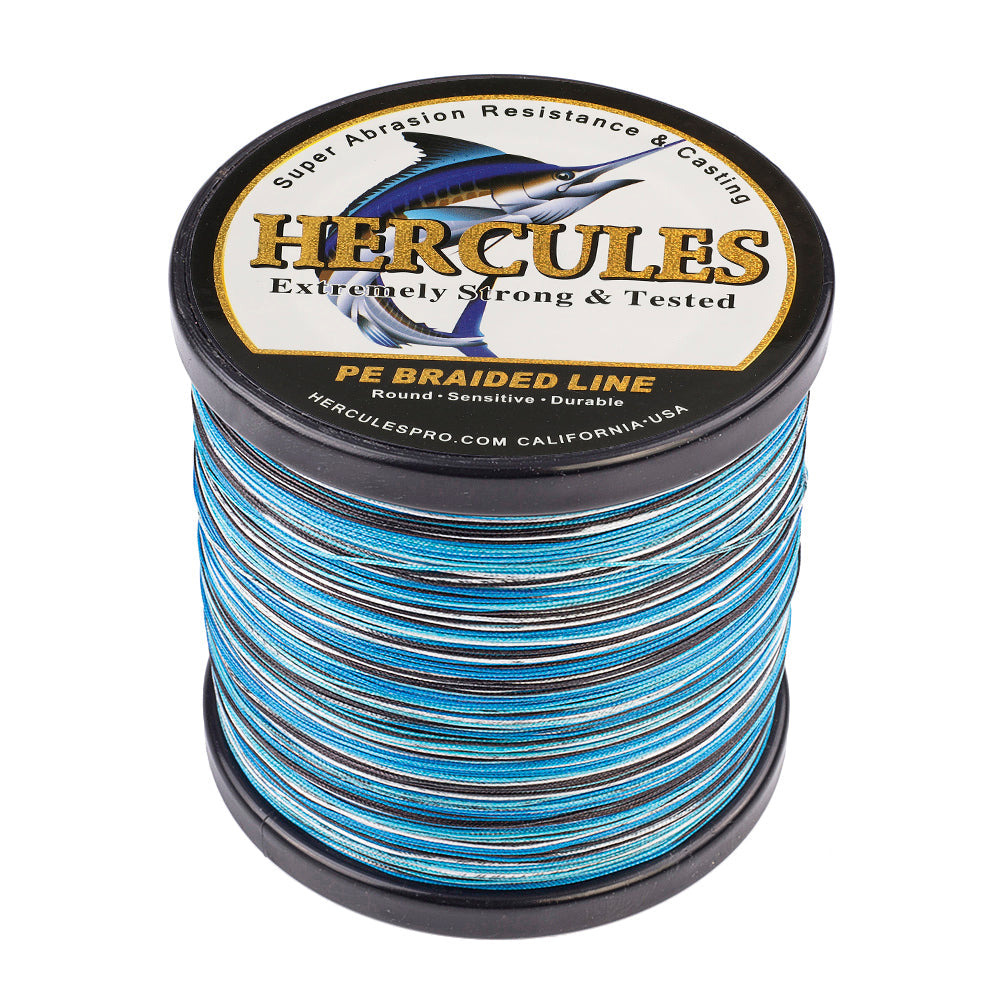 HERCULES 100M-2000M Camo Blue 10lb-300lb PE Braided Fishing Line 8 Strands HERCULES