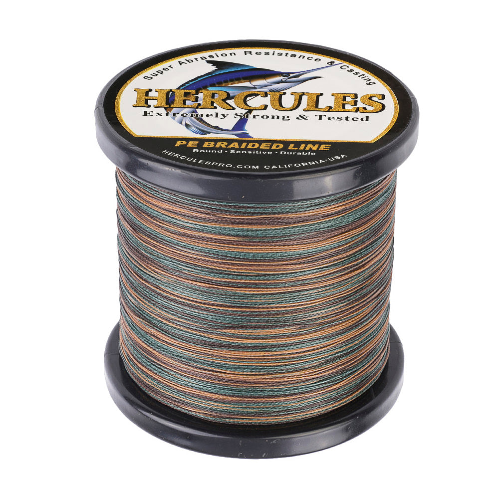 HERCULES 100M-2000M Camouflage 6lb-100lb PE Braided Fishing Line 4 Strands HERCULES