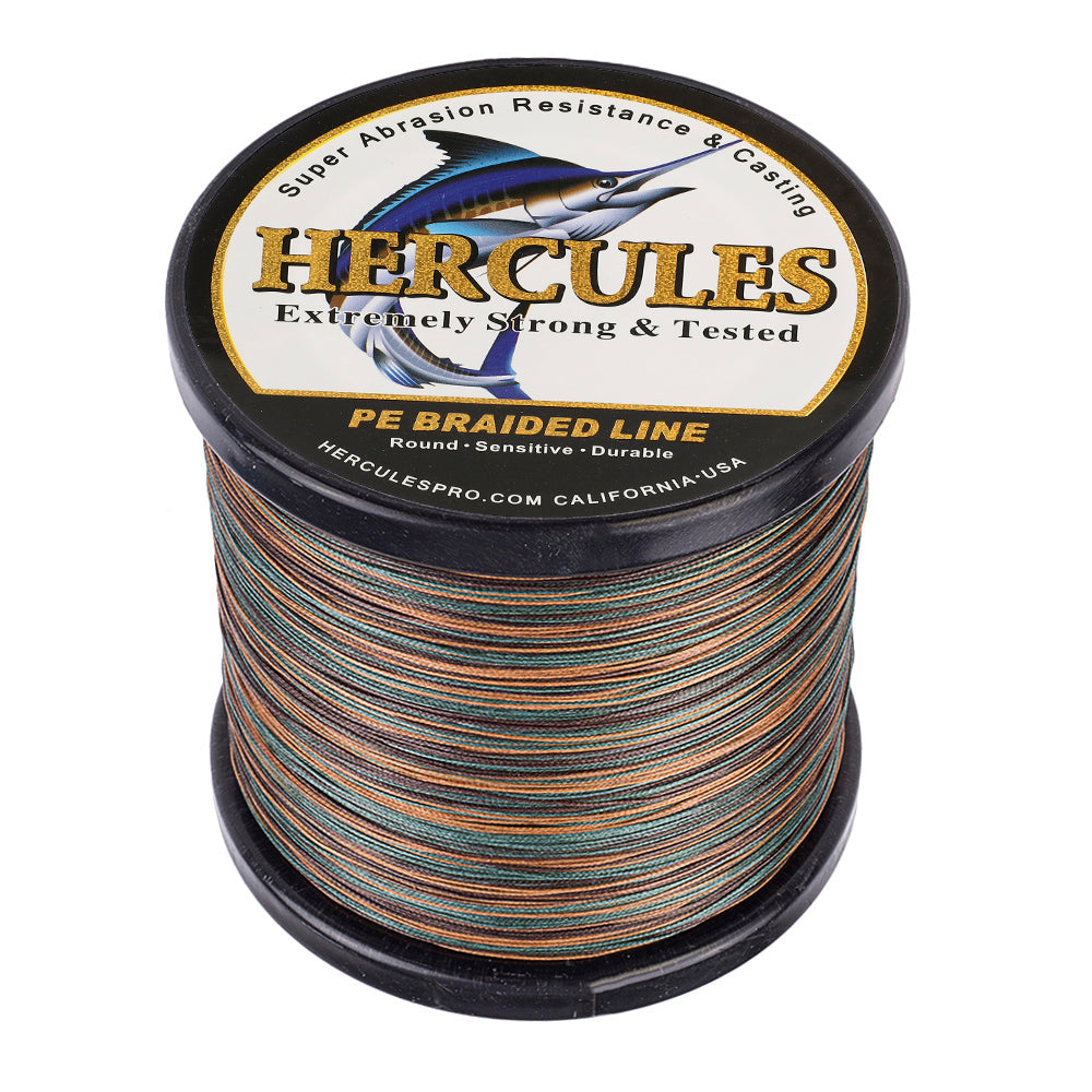 HERCULES 100M-2000M Camouflage 10lb-300lb PE Braided Fishing Line 8 Strands HERCULES