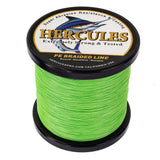 HERCULES 100M-2000M Fluorescent Green 6lb-100lb PE Braided Fishing Line 4 Strands HERCULES