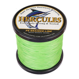HERCULES 100M-2000M Fluorescent Green 10lb-300lb PE Braided Fishing Line 8 Strands HERCULES