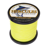 HERCULES 100M-2000M Fluorescent Yellow 6lb-100lb PE Braided Fishing Line 4 Strands HERCULES