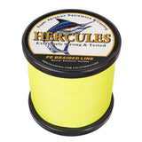 HERCULES 100M-2000M Fluorescent Yellow 10lb-300lb PE Braided Fishing Line 8 Strands HERCULES