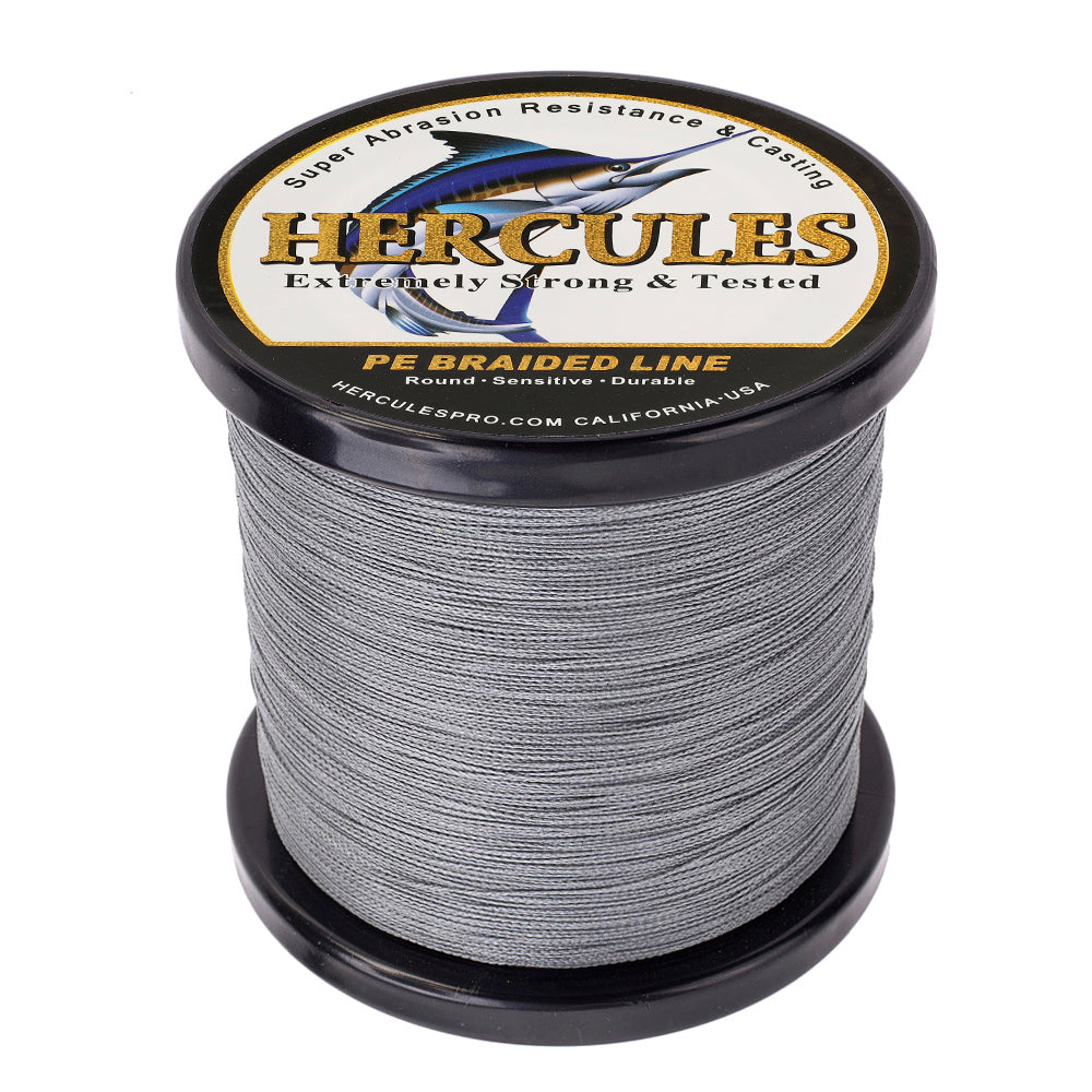 HERCULES 100M-2000M Grey 6lb-100lb PE Braided Fishing Line 4 Strands HERCULES