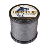 HERCULES 100M-2000M Grey 10lb-300lb PE Braided Fishing Line 8 Strands HERCULES
