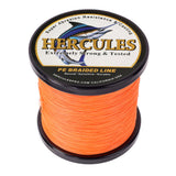 HERCULES 100M-2000M Orange 6lb-100lb PE Braided Fishing Line 4 Strands HERCULES
