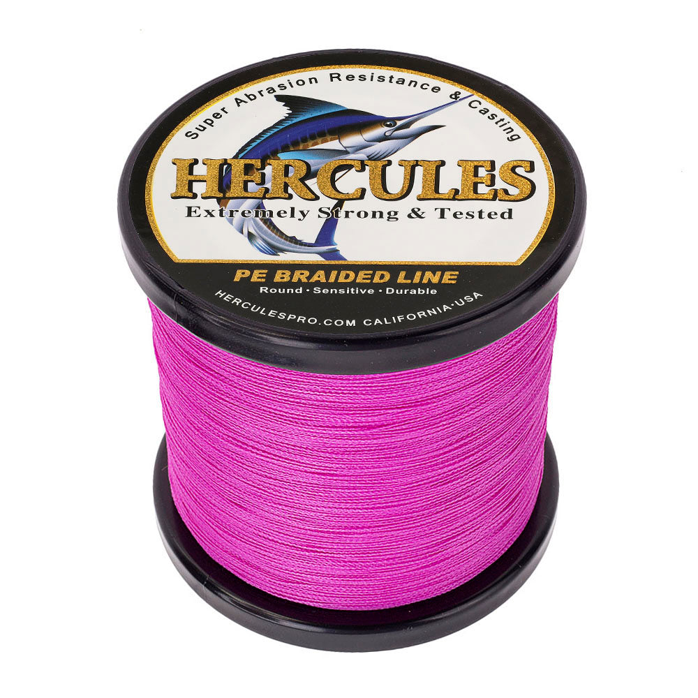 HERCULES 100M-2000M Pink 6lb-100lb PE Braided Fishing Line 4 Strands HERCULES