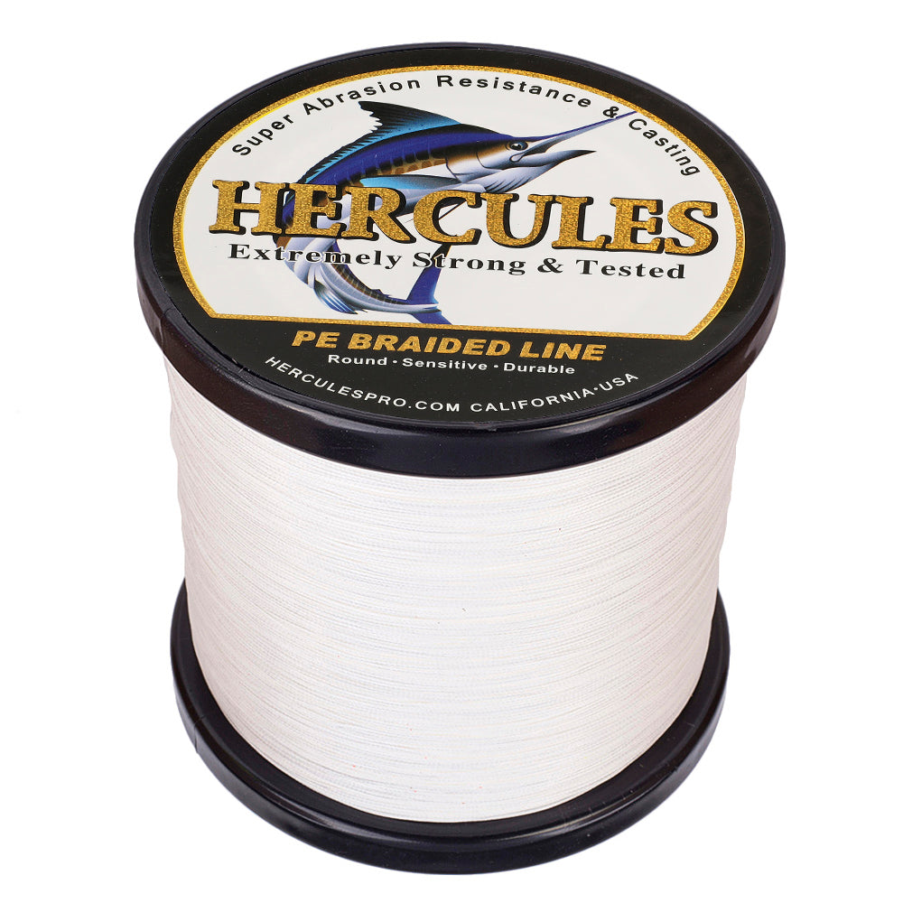 HERCULES 100M-2000M White 10lb-300lb PE Braided Fishing Line 8 Strands HERCULES