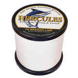 HERCULES 100M-2000M White 10lb-300lb PE Braided Fishing Line 8 Strands HERCULES