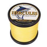 HERCULES 100M-2000M Yellow 10lb-300lb PE Braided Fishing Line 8 Strands HERCULES