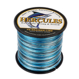 HERCULES 100M-2000M Blue Camo 6lb-100lb PE Braided Fishing Line 4 Strands HERCULES