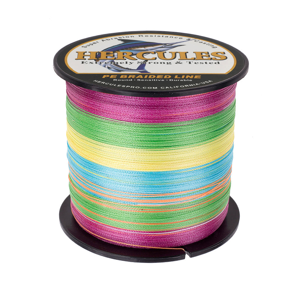 HERCULES 100M-2000M Multicolor 6lb-100lb PE Braided Fishing Line 4 Strands HERCULES