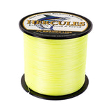 HERCULES 100M-2000M Fluorescent Yellow 6lb-100lb PE Braided Fishing Line 4 Strands HERCULES