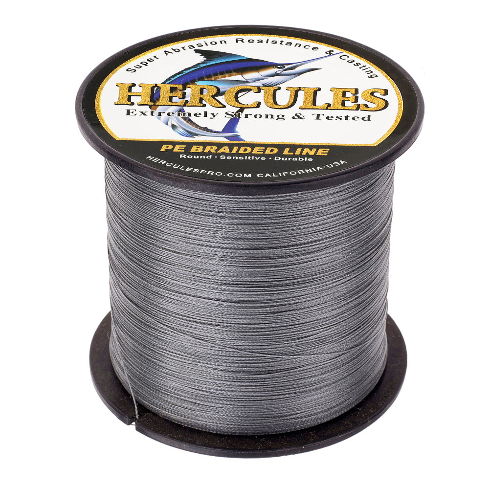 HERCULES 100M-2000M Grey 6lb-100lb PE Braided Fishing Line 4 Strands HERCULES