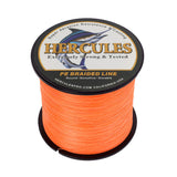 HERCULES 100M-2000M Orange 6lb-100lb PE Braided Fishing Line 4 Strands HERCULES