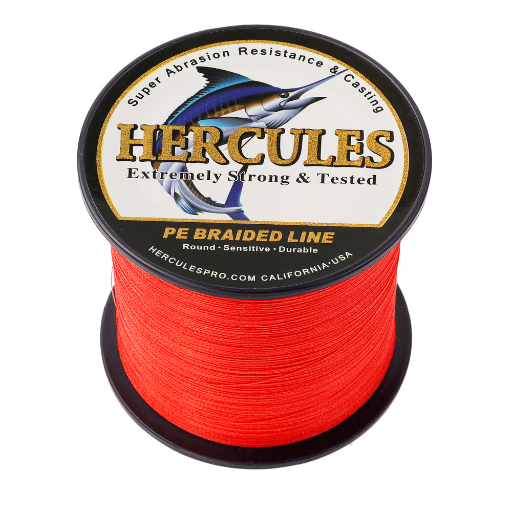 HERCULES 100M-2000M Red 6lb-100lb PE Braided Fishing Line 4 Strands HERCULES