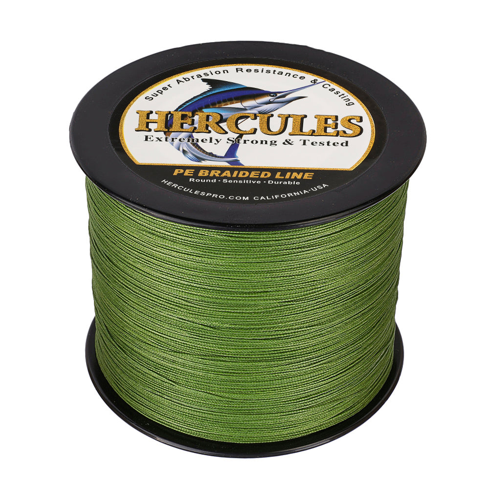 HERCULES 100M-2000M Army Green 10lb-300lb PE Braided Fishing Line 8 Strands HERCULES