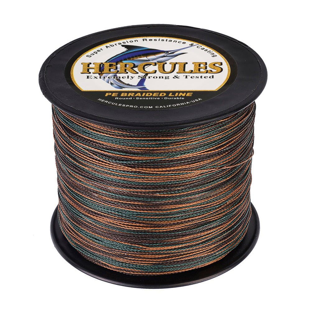 HERCULES 100M-2000M Camouflage 6lb-100lb PE Braided Fishing Line 4 Strands HERCULES
