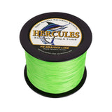 HERCULES 100M-2000M Fluorescent Green 6lb-100lb PE Braided Fishing Line 4 Strands HERCULES