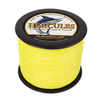 HERCULES 100M-2000M Fluorescent Yellow 6lb-100lb PE Braided Fishing Line 4 Strands HERCULES