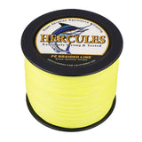 HERCULES 100M-2000M Fluorescent Yellow 10lb-300lb PE Braided Fishing Line 8 Strands HERCULES