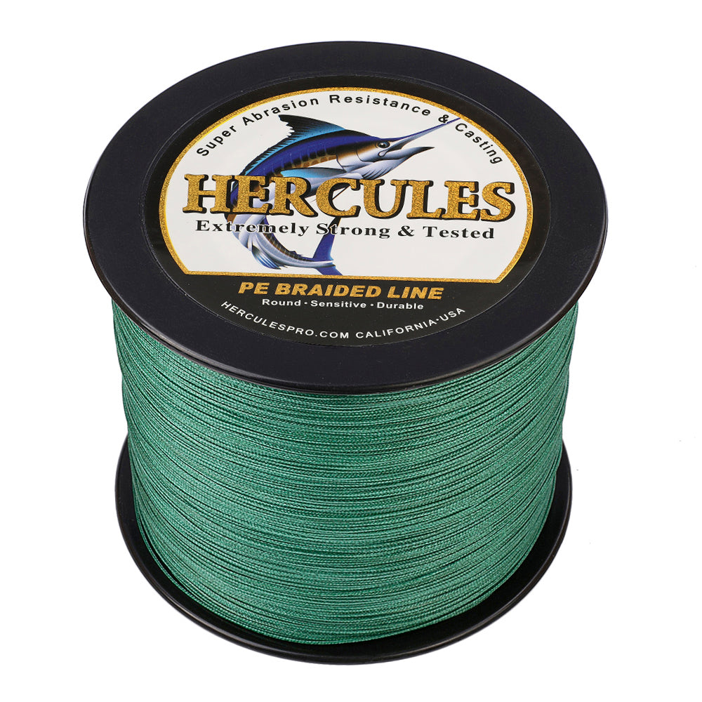 HERCULES 100M-2000M Green 10lb-300lb PE Braided Fishing Line 8 Strands HERCULES