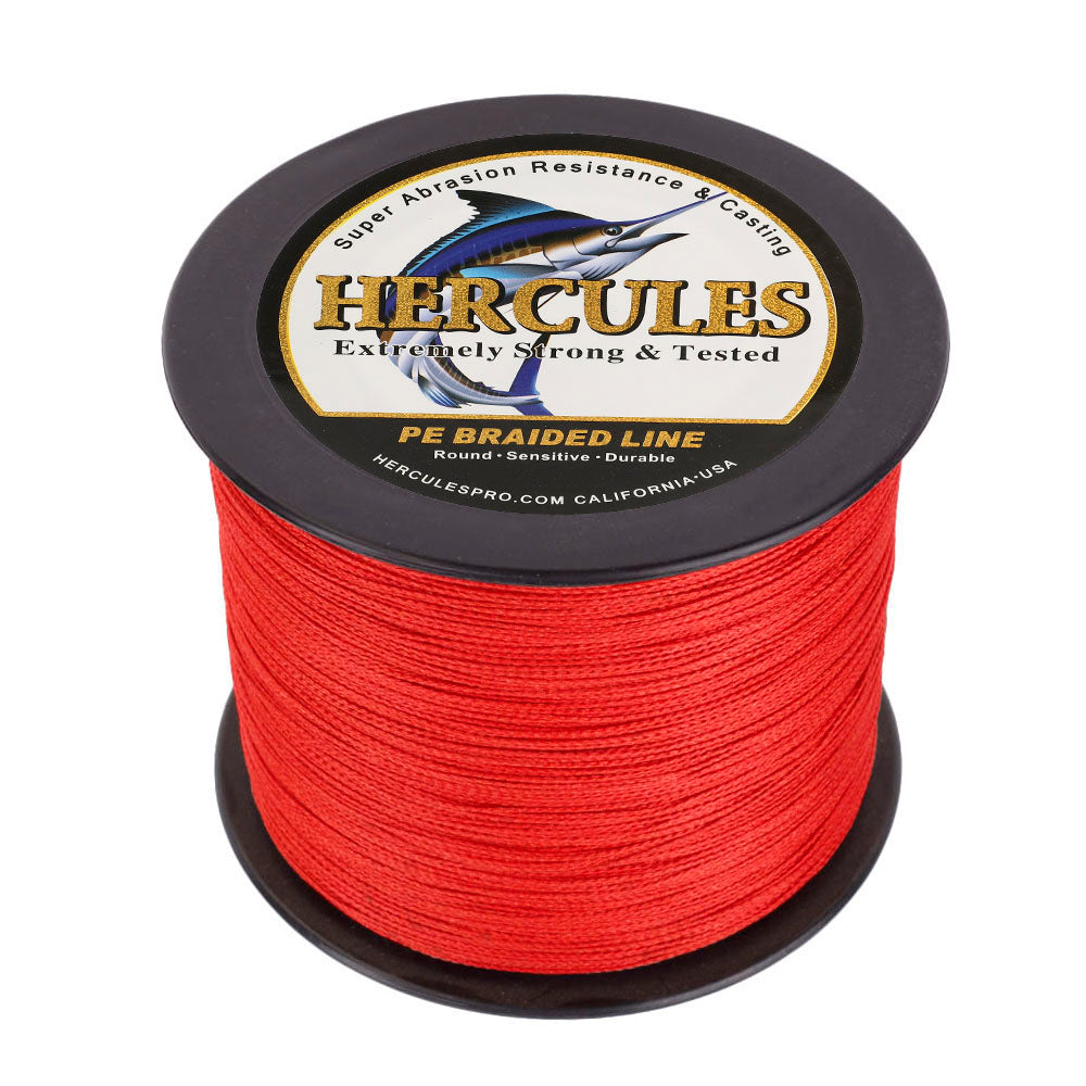 HERCULES 100M-2000M Red 6lb-100lb PE Braided Fishing Line 4 Strands HERCULES