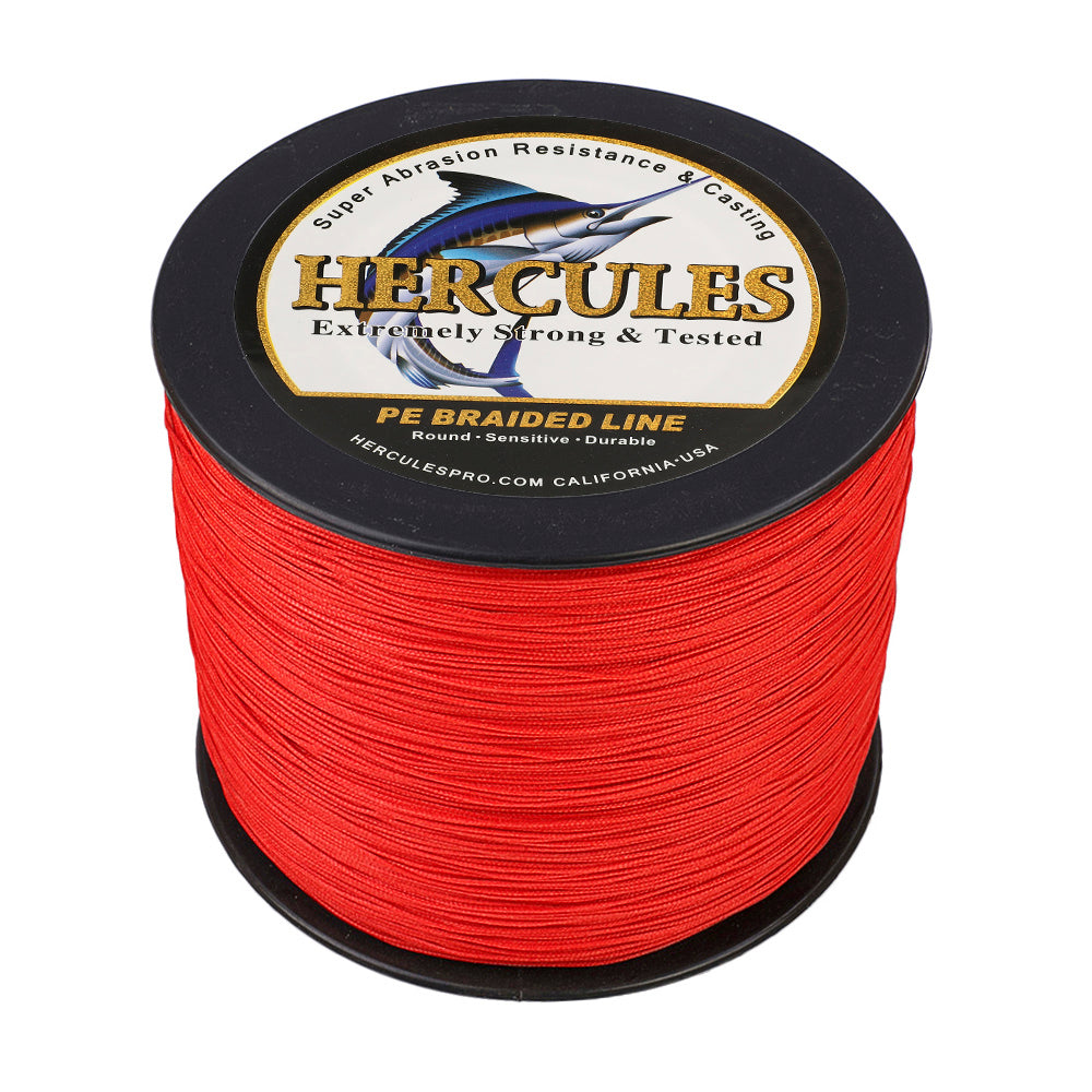 HERCULES 100M-2000M Red 10lb-300lb PE Braided Fishing Line 8 Strands HERCULES