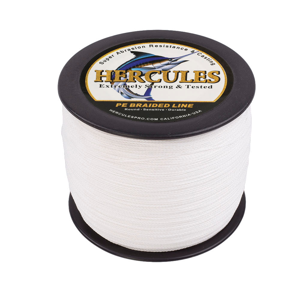 HERCULES 100M-2000M White 6lb-100lb PE Braided Fishing Line 4 Strands HERCULES