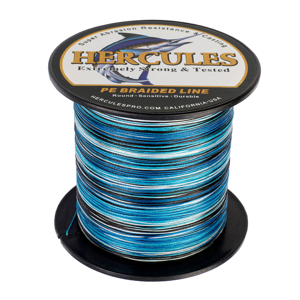 HERCULES 100M-2000M Camo Blue 10lb-300lb PE Braided Fishing Line 8 Strands HERCULES