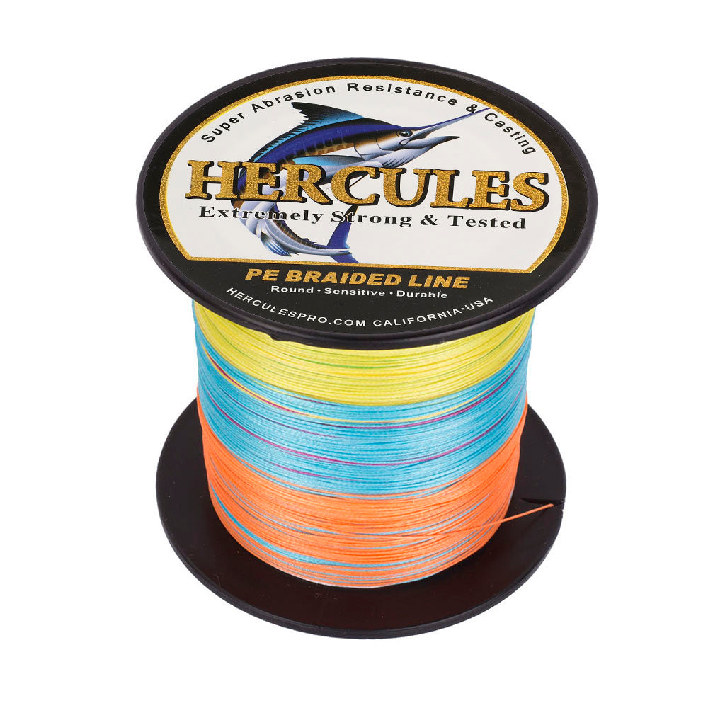 HERCULES 100M-2000M Multicolor 10lb-300lb PE Braided Fishing Line 8 Strands HERCULES