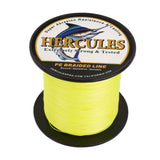 HERCULES 100M-2000M Fluorescent Yellow 10lb-300lb PE Braided Fishing Line 8 Strands HERCULES