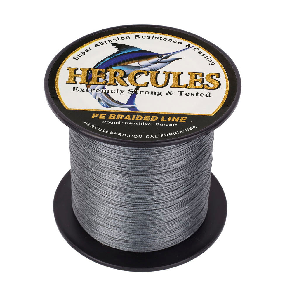 HERCULES 100M-2000M Grey 10lb-300lb PE Braided Fishing Line 8 Strands HERCULES