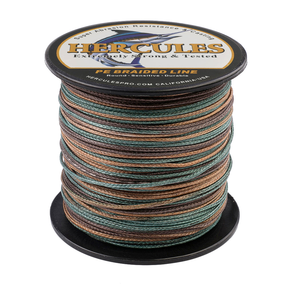 HERCULES 100M-2000M Camouflage 10lb-300lb PE Braided Fishing Line 8 Strands HERCULES