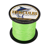 HERCULES 100M-2000M Fluorescent Green 6lb-100lb PE Braided Fishing Line 4 Strands HERCULES