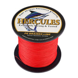HERCULES 100M-2000M Red 6lb-100lb PE Braided Fishing Line 4 Strands HERCULES