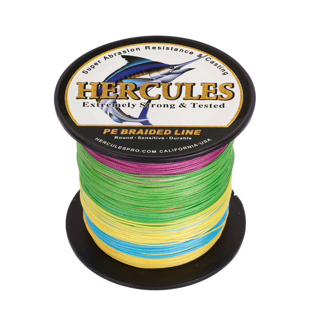 HERCULES 100M-2000M Multicolor 10lb-300lb PE Braided Fishing Line 8 Strands HERCULES