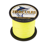 HERCULES 100M-2000M Fluorescent Yellow 10lb-300lb PE Braided Fishing Line 8 Strands HERCULES