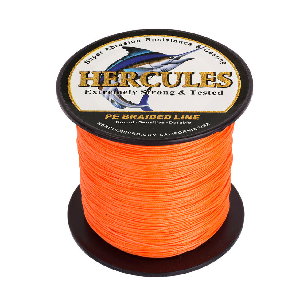 HERCULES 100M-2000M Orange 10lb-300lb PE Braided Fishing Line 8 Strands HERCULES