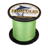 HERCULES 100M-2000M Fluorescent Green 6lb-100lb PE Braided Fishing Line 4 Strands HERCULES