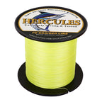 HERCULES 100M-2000M Fluorescent Yellow 6lb-100lb PE Braided Fishing Line 4 Strands HERCULES