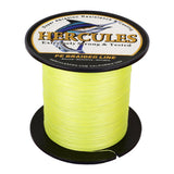 HERCULES 100M-2000M Fluorescent Yellow 6lb-100lb PE Braided Fishing Line 4 Strands HERCULES