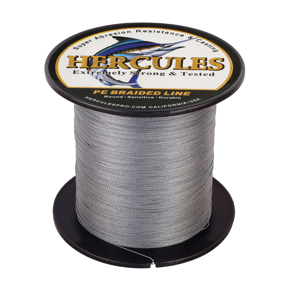 HERCULES 100M-2000M Grey 6lb-100lb PE Braided Fishing Line 4 Strands HERCULES
