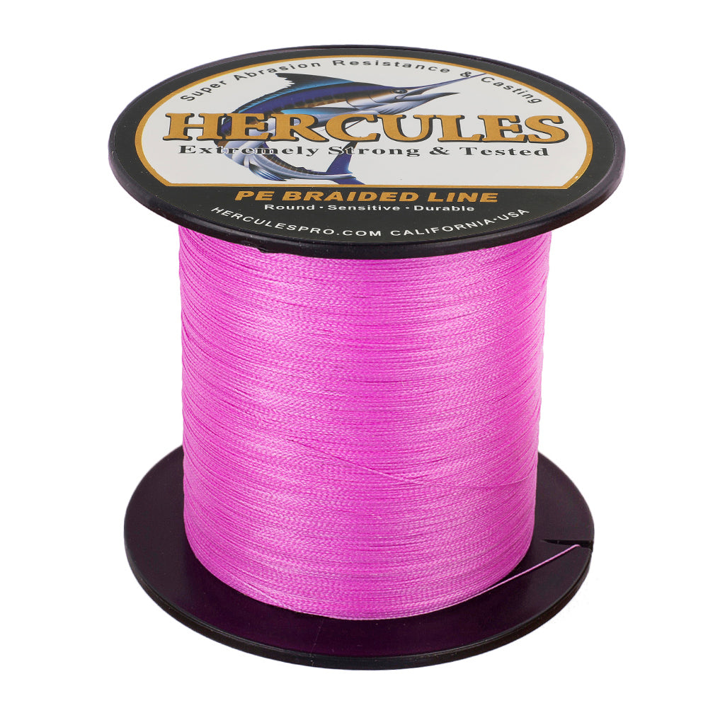HERCULES 100M-2000M Pink 6lb-100lb PE Braided Fishing Line 4 Strands HERCULES
