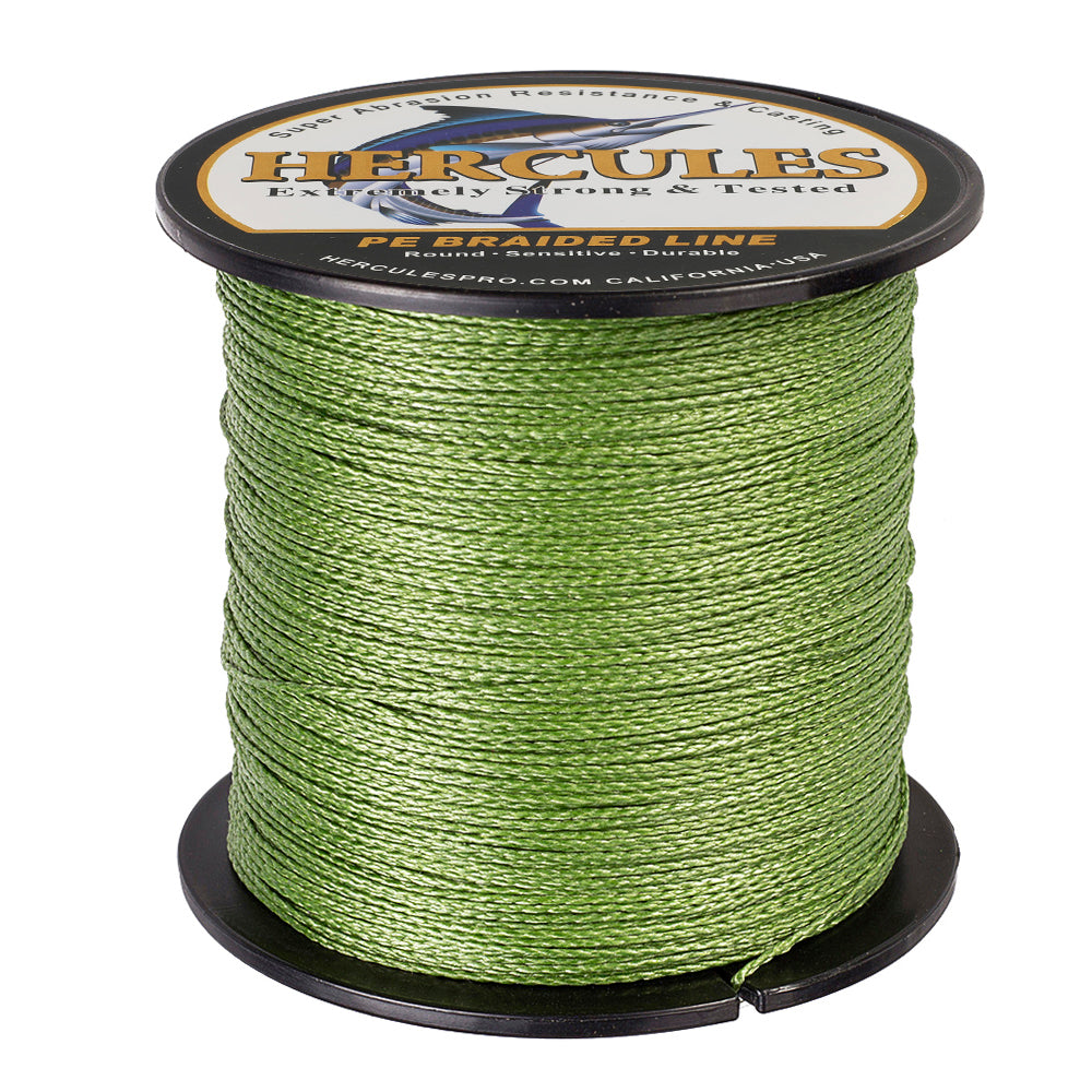 HERCULES 100M-2000M Army Green 6lb-100lb PE Braided Fishing Line 4 Strands HERCULES
